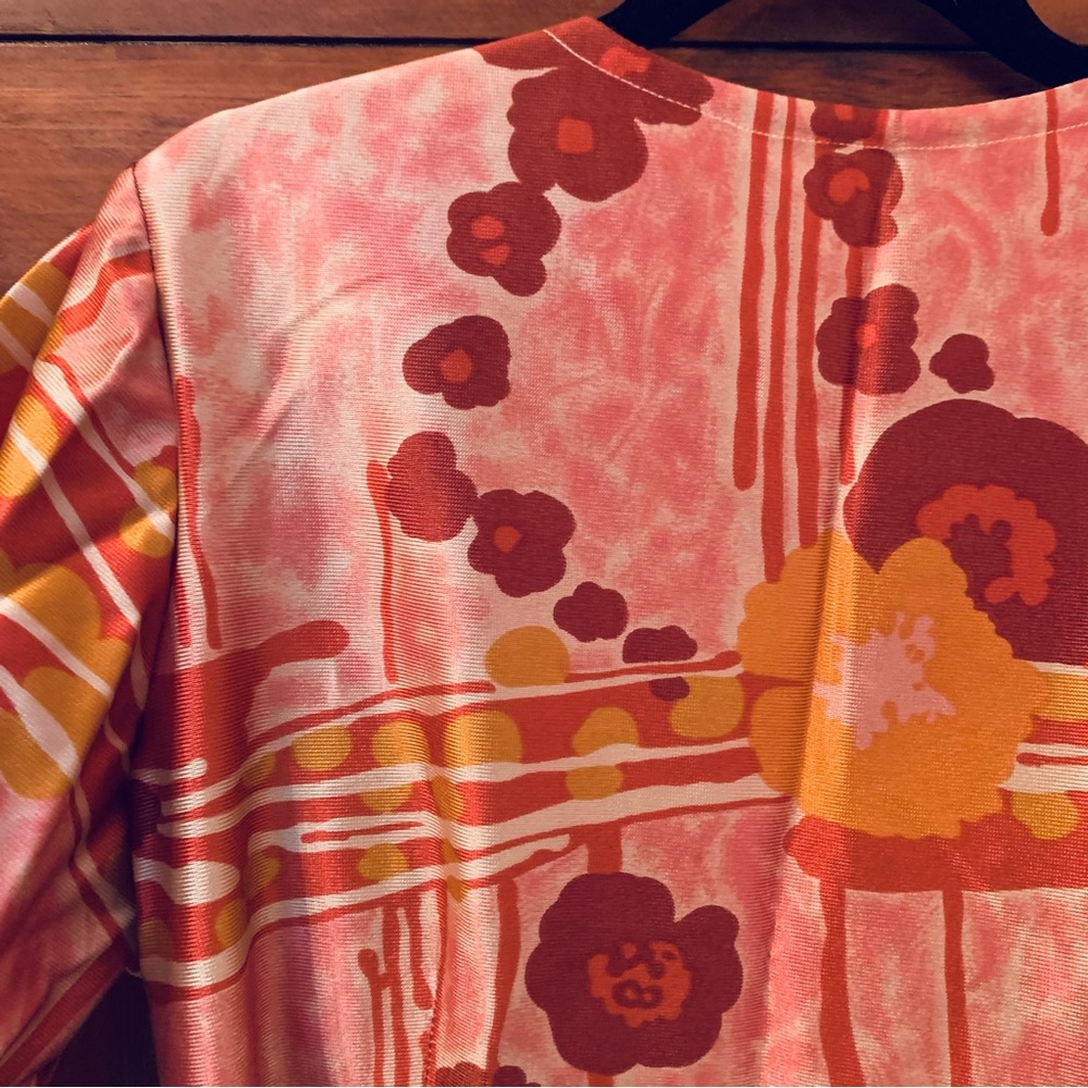 Genuine Vintage Finlaw Of Melbourne 1970’s Maxi Dress Colourful Print Size 16 - Picture 14 of 16